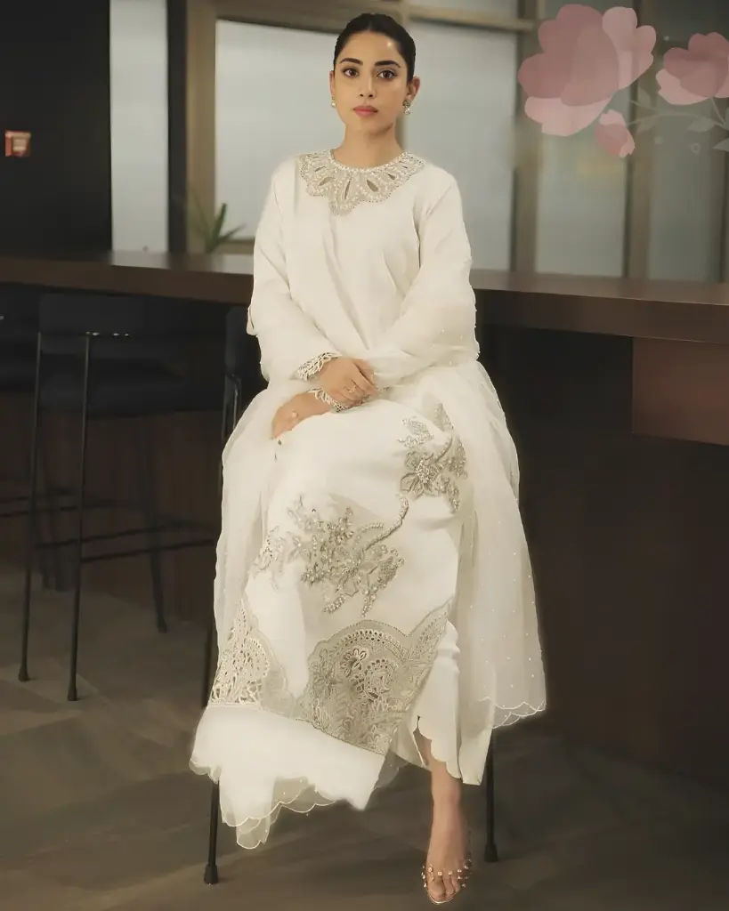 White Sequined Set