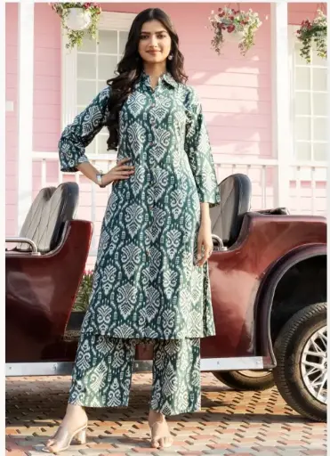 Green & White Co-ord Set