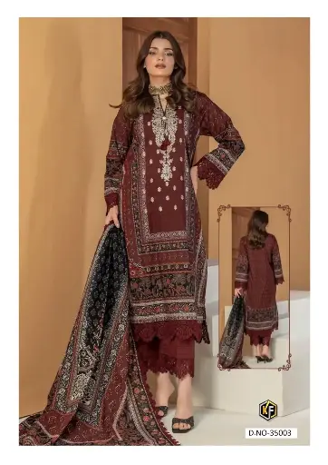 Brown Pakistani Cotton Suit Set