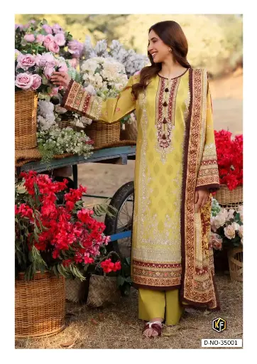 Yellow Pakistani Cotton Suit Set